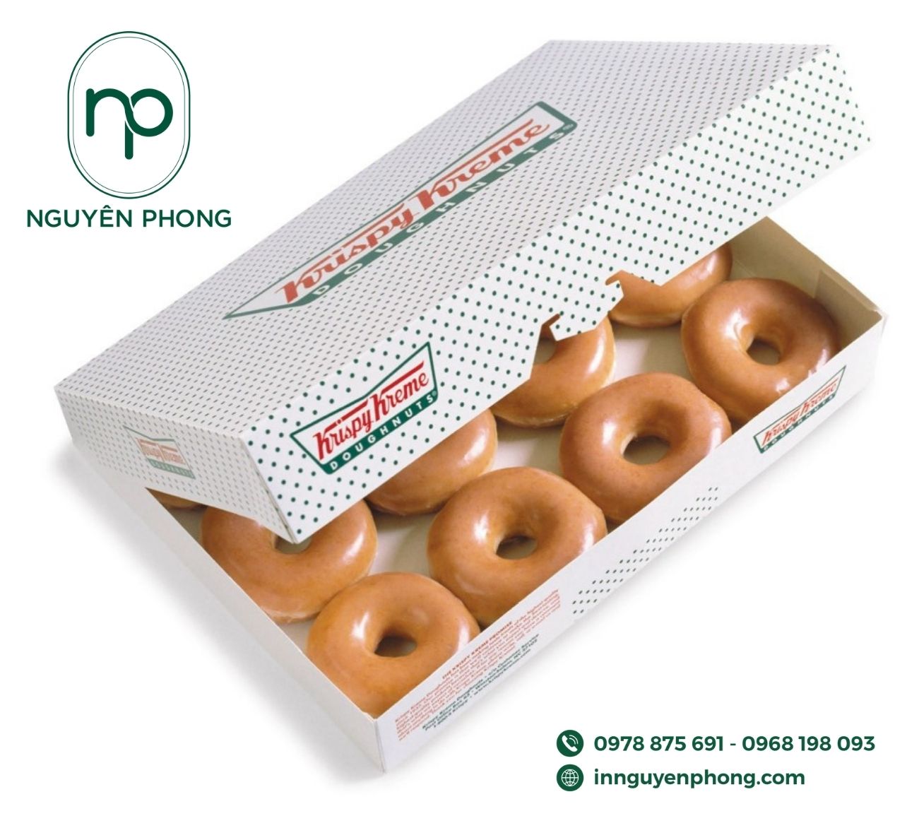 Mẫu hộp kích thước lớn đựng nhiều bánh donut